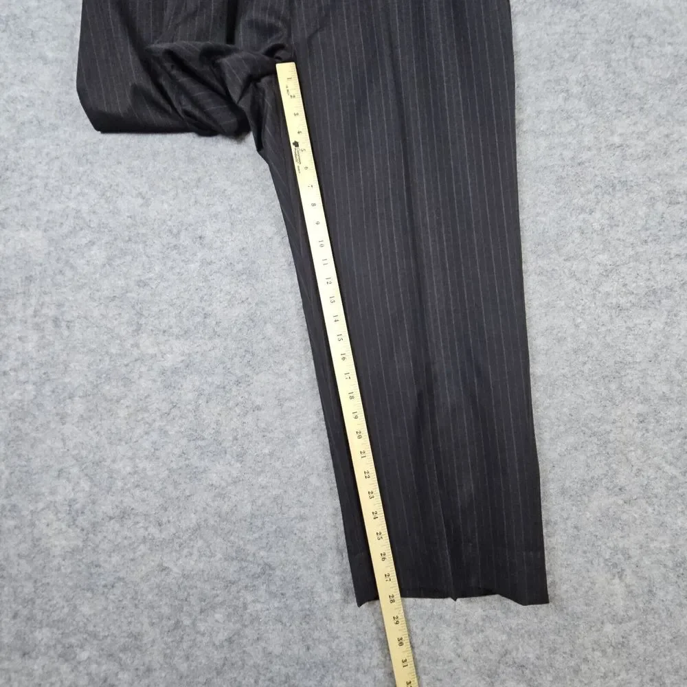 Jones New York 2-Pc Suit Blazer‎ 46R Pants 38x28 Charcoal Pinstripes COLLAR SNAG